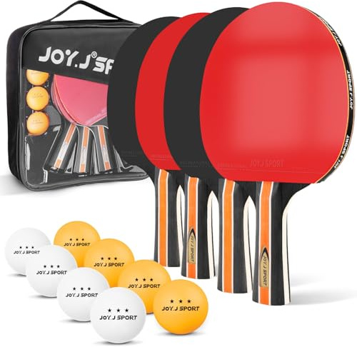 Tischtennisschläger Tischtennis Set mit Tischtennisbälle, Pingpong Set für Kinder Anfänger, Familien und Profis