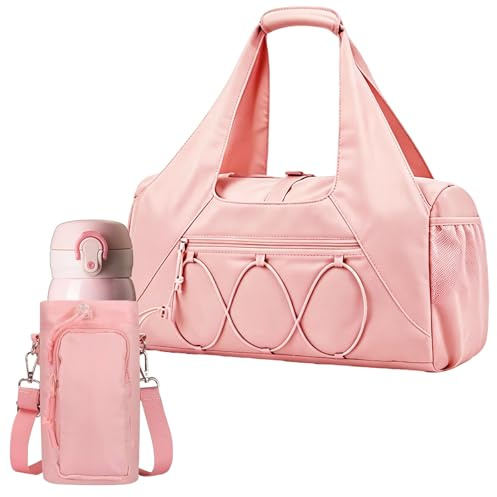Sporttasche Damen mit Schuhfach und Nassfach, Fitnesstasche Yogatasche Reisetasche, Leichte Weekender Tasche mit Flaschenhalter, Sport Bag für Fitness, Schwimmen, Yoga, Reise, Wochenende