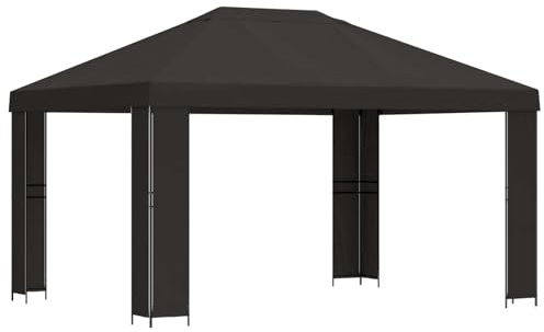 vidaXL Pavillon 4 x 3 m Anthrazit Polyester und Stahl 190, Garten und Terrasse, industrielle Designkonzepte für Urbane Räume mit nachhaltigen Materialien, anpassbare Lösungen im modernen Stil
