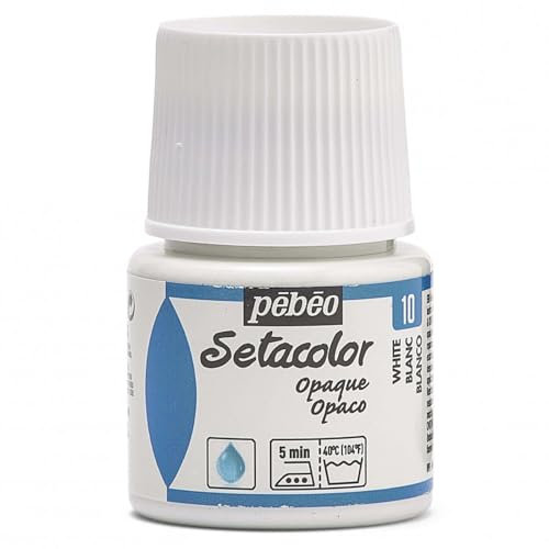 Pebeo Setacolor - Pintura acuarela para Tejidos (45 mm), Color Blanco