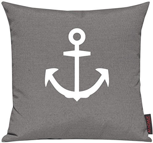 ShirtInStyle Kissenhülle Kissenbezug Sofakissen Motiv Heimathafen, Family, Anker, Maritim Urlaub Wasser See, 40x40cm, Farbe grau