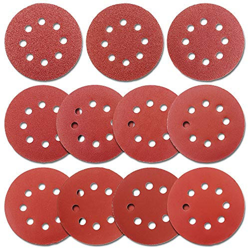110 PCS Hook and Loop Sanding Discs 5-Inch for Orbital Sander, Assorted Sandpaper 40-1000 Grits, for Automotive Wood Sanding
