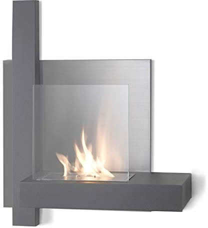 Stones Chimenea de bioetanol de pared, 72 x 22 cm, FP/041, gris