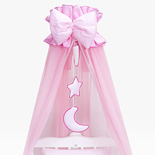 Moustiquaire pour berceau et couffin Rose lune