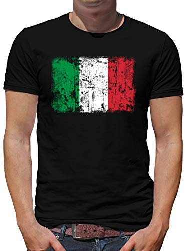 TShirt-People Italien Vintage Flagge Fahne T-Shirt Herren M Schwarz