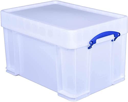 Really Useful Box Plastic Storage 48 Litre with XL Lid White Strong