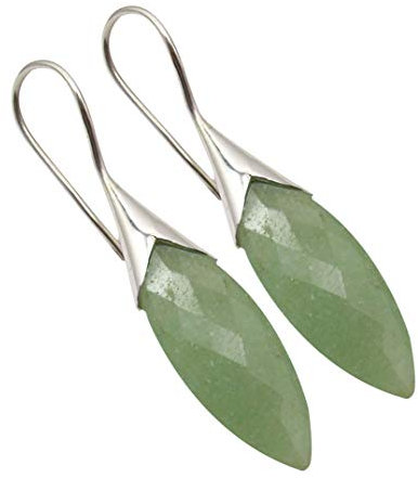 SilverStarJewel 925 Solid Silber Natürlich Aventurin Ohrringe 4,3 cm Frühlingsferien Geschenkangebote Modegeschenk