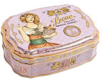 Leone depuis 1857 - Boîte en métal Pâtes de Fruits Liberty Violette - Pâtes de Fruits - Bonbons Leone Végans et Sans Gluten – Coffret Cadeau de 200g