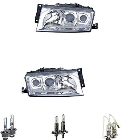 EISENFELS Bundle Set 70772436 Scheinwerfer rechts & links + Leuchtmittel D2S Cool Blue Intense Xenarc + H1 Classic + H3 Classic kompatibel mit Octavia I Combi 1U5