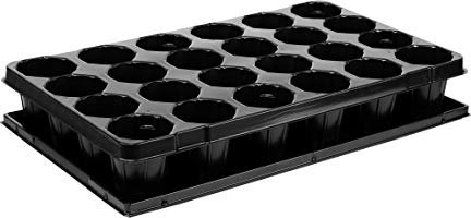 BigDean Anzuchtplatte Pro 24 Pflanzlöcher 7,4 cm & Untersetzer Pflanzschale Anzuchtschale Topfplatte 53 x 31 cm
