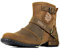 OSSTONE Chukka Stivali Cowboy Biker Boots Maschio Mens motociclo Botas cerniera su in Pelle Vitello Western retrò stile Uomo Stivali Piatto Caviglia Stivaletti Boots 5008-1-B-IT giallo 10.5
