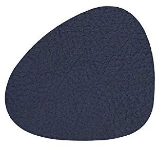 Lind DNA Glasuntersetzer Curve Recyceltes Leder Hippo Navy Blau, Maße: 11cm x 13cm, 981260