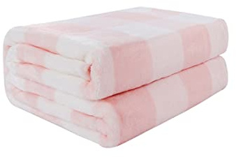 PiccoCasa Couverture Polaire en Flanelle pour Chien et Chat de Petite et Moyenne Taille - 76,2 x 101,6 cm - Rose et Blanc