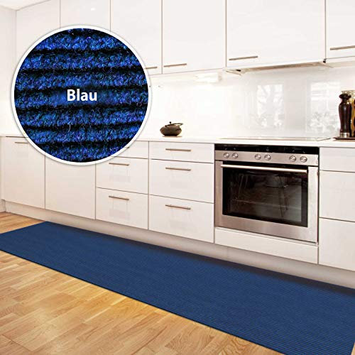 Floordirekt Küchenläufer Magnum | Teppich-Läufer auf Maß für die Küche | Breite: 100 cm, viele Farben | Moderne & hochwertige Wohnteppiche (Blau, 100 x 150 cm)