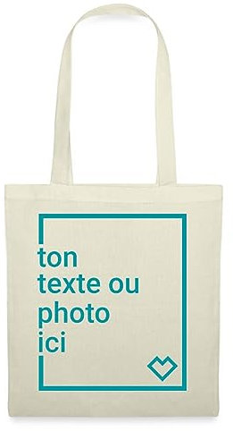 Spreadshirt Créez Votre Propre Sac Personnalisé avec Texte ou Photo Imprimée Sac En Tissu, taille unique, nature