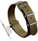 MZBUTIQ 21mm Khaki Strap Thin Nylon Uhrenarmband Ersatz für Herren Polished Schnalle