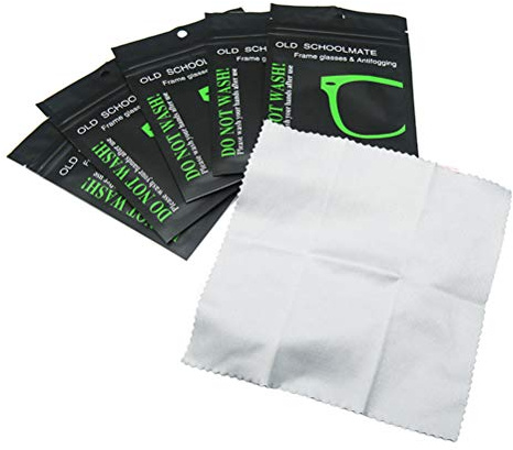 Newooh 5 Pack Anti-Fog Reusable Suede Glasses Wipes for Glasses Swimming Goggles Glass 14.8 x 14.8 cm