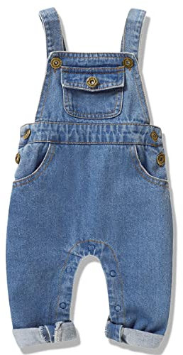 T TALENTBABY Tuta invernale per neonati, tutina per neonati, tutina per neonati, body a maniche lunghe, in denim, set regalo, Blu, 0-3 Mesi