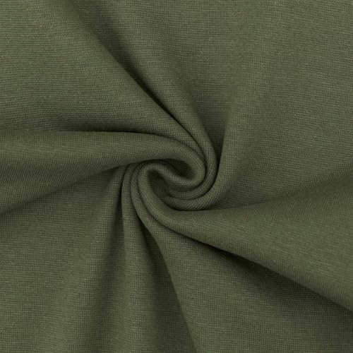 Bündchenstoff Pia, Schlauchware, uni olivgrün (25cm x 35cm/70cm)