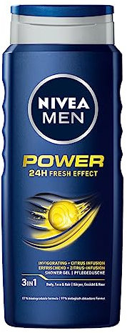 NIVEA MEN Power 24 H Fresh Effect 3in1 Anregendes Duschgel Herren 500 ml