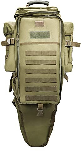 Silfrae Taktischer Gewehrrucksack, lange Gewehrtasche, Molle-Militär-Rucksack für Trekking, Jagd, Camping, Sand, Classic