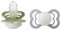 BIBS Supreme Schnuller 2er-Pack, BPA-frei, Symmetrischer Nippel. Silikon, Größe 2 (6-18 Monate), Sage/Cloud Night