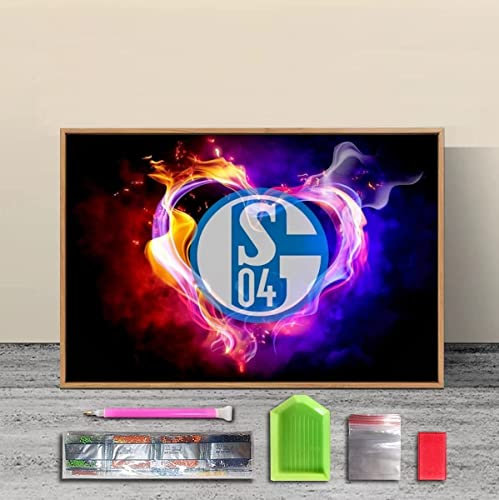 RTHY DIY-Diamant-Malerei Sets ''Fußball-Verein-Thema'' 5D-Mosaik-Kristall-Stickerei, Strasssteine Kreuz Stich für Wand Kunst Diamond Painting Dekoration 30x40cm, Abbildung 2