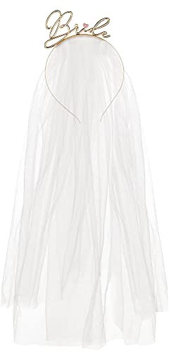 Metall Haarreif Bride in Gold mit Schleier