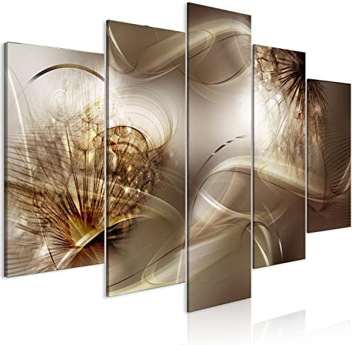 murando - Wandbilder XXL Pusteblume 150x75cm 5 tlg - Wand Deko Leinwand Bilder Groß Wanddeko Wohnzimmer Schlafzimmer Kunstdrucke Abstrakt Ornament a-A-10190-b-a