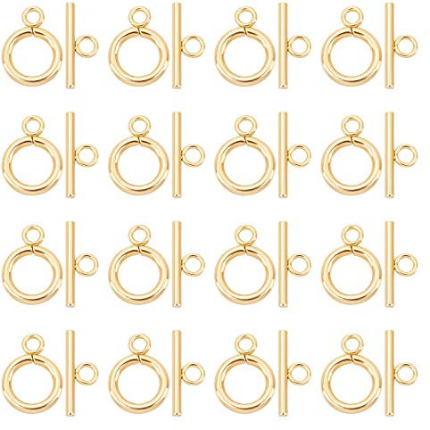 UNICRAFTALE 20 Sets Goldene Schmuck Verschlüsse - IQ Knebel & TBar 304 Edelstahl für Die DIY Halsketten Armband Schmuckherstellung