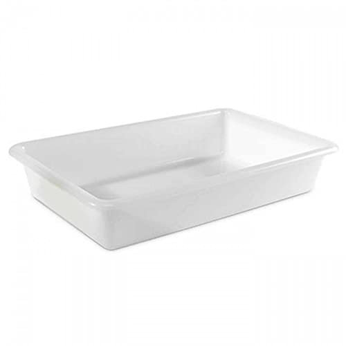 Acan Tradineur - Bandeja frigorífica de Almacenamiento, plástico, Reutilizable, Servir Comida, Aperitivos, Fabricado en España - 3,6 litros - 34 x 23 x 7 cm – Blanco
