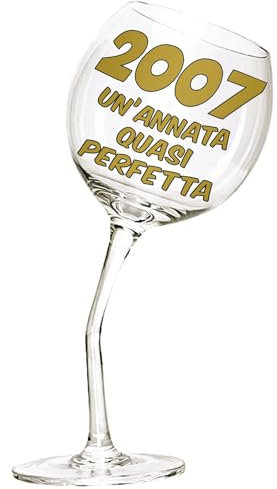 Bombo Bicchiere in Vetro Calice storto per compleanno 18 anni - 440 ml