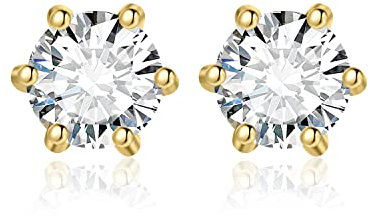 JewelryPalace Rund 0.6ct Moissanite Ohrstecker Silber 925 Damen, Simulierter Diamant Braut Schmuck Set, Ohrringe Silber Mädchen Edelstein, Ohrstecker Silber Klein mit Stein Geschenk Frauen Vergoldet
