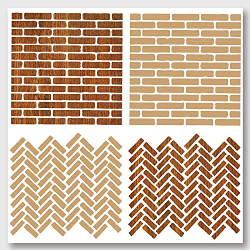 NBEADS Lot de 2 pochoirs de peinture en brique, 30 x 30 cm, ciel étoilé, réutilisables pour peinture sur bois, tissu, papier, murs, toile, sol, carrelage