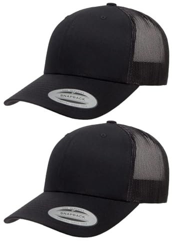 Yupoong Herren 2 Pack Hut, Schwarz, Einheitsgröße