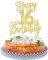 SYKYCTCY 1 Pack Happy 16th Birthday Cake Topper Gold Glitter Cheers to 16 Years Birthday Cake Pick 16 Fabulous Cake Decoration for Happy Birthday Theme Anniversary Party Supplies