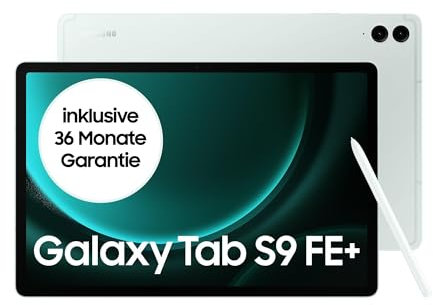 Samsung Galaxy Tab S9 FE+ Android-Tablet, 31,5 cm / 12,4 Zoll Display, 128 GB Speicher, Mit Stift (S Pen), Lange Akkulaufzeit, WiFi, Mint, Inkl. 36 Monate Herstellergarantie [Exklusiv bei Amazon]