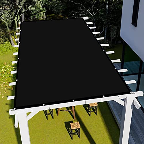 Auvent rectangulaire 3x6M Hydrofuge carré pour piscines, pergola en Toile de fête, Protection UV à 98%, Lin avec Cordes de Fixation, Noir