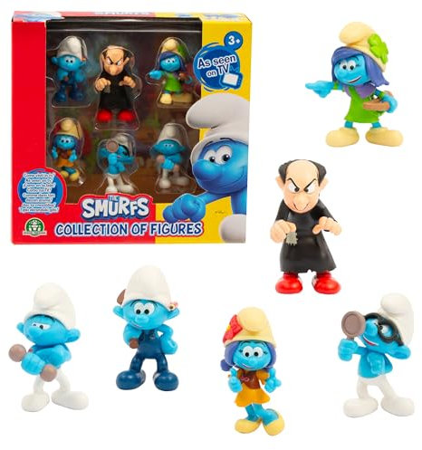 Giochi Preziosi Smurfs I Puffi - Set Da 6 Personaggi Con Grande Puffo, Puffetta, Vanitoso, Brontolone, Contadino E Birba Da 5,5 Cm, Dai 3 Anni, PUF14100