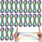 Cats Cradle String, 30Pcs Rainbow Color Finger String Toy String Hand Game Supplies Educational Game