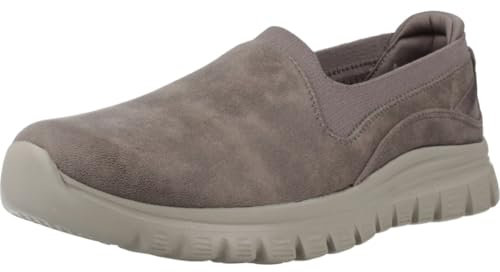 Skechers Graceful Leaning In, Zapatillas Mujer, Dark Taupe Microleather/Knit, 39 EU