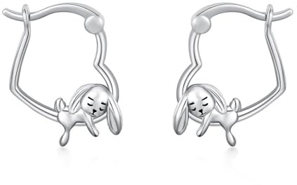 ROMANTICWORK Hase Ohrringe 925 Sterling Silber Kaninchen Creolen Ohrringe Hasen Schmuck Geschenke für Damen Mädchen