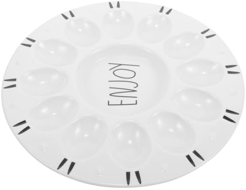 Cabilock Portavasi per Uova di Pasqua Ceramica Piatto Espositivo per Uova Diavolate e Formaggi Vassoio Organizzatore per Feste e Occasioni Speciali Facile da Pulire e Lavabile Lavastoviglie