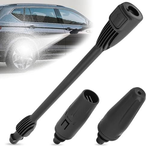 WIYETY Lanza de Alta Presión: Lanza de Limpieza de Alta Presión Lance de Repuesto Adjustable, Lanza de Limpieza Boquilla de Lanza Accesorios Blaster Lance Turbo Boquilla para Hidrolimpiadoras (Negro)