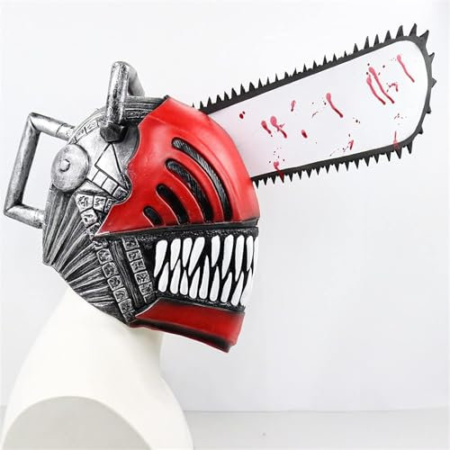 Yuulibux Anime Chainsaw Man Mask - Pochita Denji Latex Mask Perfect for Halloween Cosplay Masquerade Costume Party