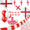 England Georgskreuz Party Deko Set 237 TLG. Partyset Partydeko rot weiß St. George Fussball WM EM