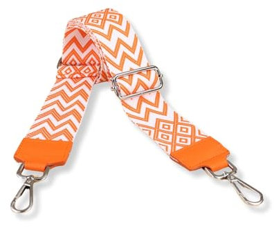 Blade Taschengurt - Verstellbarer Schultergurt für Taschen - Austauschbare Taschengurte für Damen - Taschengurt, 5 cm breit - Gurt für Bauchtaschen - Taschenriemen mit silbernen Schnallen-Orange-1