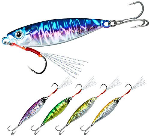TRUSCEND Cucchiai da pesca di valore del capitano, Jigs d'acqua salata lucidi perfetti, Micro Jigs di grande azione per catturare più pesci, esche da pesca d'acqua dolce durevoli e ben fatte