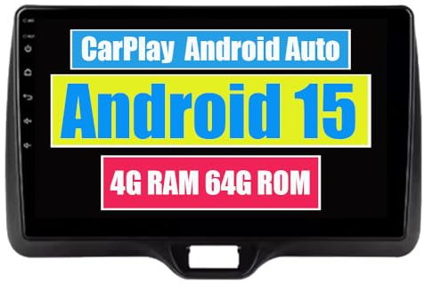 RoverOne Car Stereo CarPlay Head Unit for Toyota Yaris Vios 2020 2021 2022 2023 Android Auto Touch Screen Sat Navi Bluetooth WiFi Radio Player