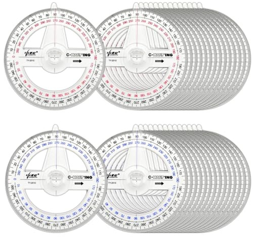 360° Protractor Pack of 30 Protactors Plastic Protractor Math Protractors Clear Protractor Ruler Drafting Tools Circle Protractor for Geometry